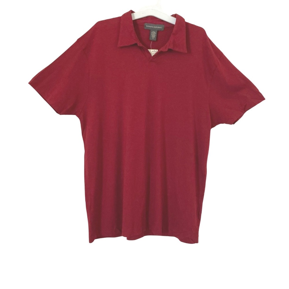 Banana Republic Mens XL Red Polo Shirt Short Sleeve Cotton Rayon Stretch NWT